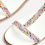 Lois White T-Bar Flat Sandals
