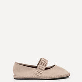 Lorella Beige Faux Suede Mary Jane Pumps