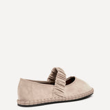 Lorella Beige Faux Suede Mary Jane Pumps