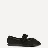 Lorella Black Faux Suede Mary Jane Pumps