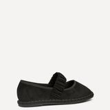 Lorella Black Faux Suede Mary Jane Pumps