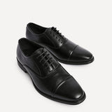 Lorenzo Mens Black Faux Leather Shoes