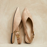 Lorna Beige Faux Suede Ballet Flats