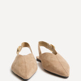 Lorna Beige Faux Suede Ballet Flats