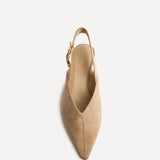 Lorna Beige Faux Suede Ballet Flats