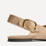 Lorna Beige Faux Suede Ballet Flats