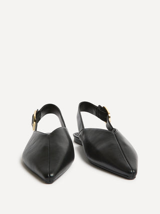 Lorna Black Faux Leather Ballet Flats