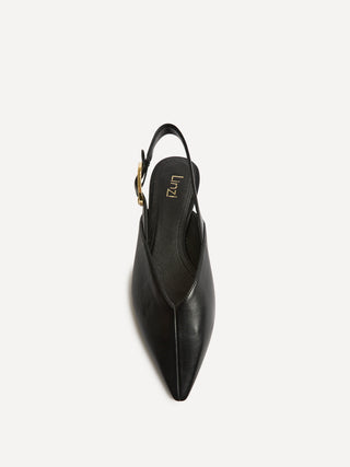 Lorna Black Faux Leather Ballet Flats