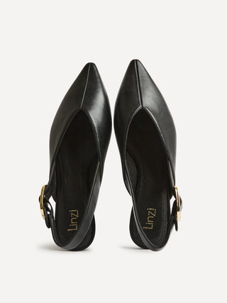Lorna Black Faux Leather Ballet Flats