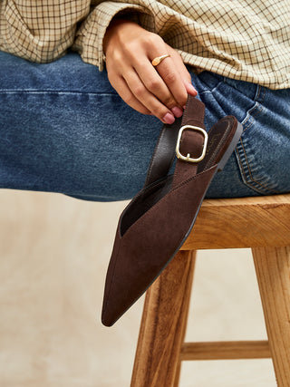 Lorna Brown Faux Suede Ballet Flats