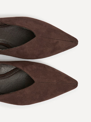 Lorna Brown Faux Suede Ballet Flats