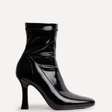 Lovato Black Faux Leather Patent Sock Boots
