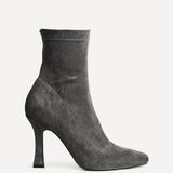 Lovato Grey Faux Suede Sock Boots