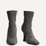 Lovato Grey Faux Suede Sock Boots