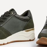 Luca Khaki Wedge Trainers