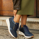 Luca Navy Wedge Trainers