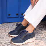 Luca Navy Wedge Trainers