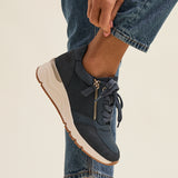Luca Navy Wedge Trainers