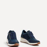 Luca Navy Wedge Trainers