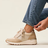 Luca Nude Wedge Trainers