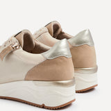 Luca Nude Wedge Trainers