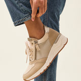 Luca Nude Wedge Trainers
