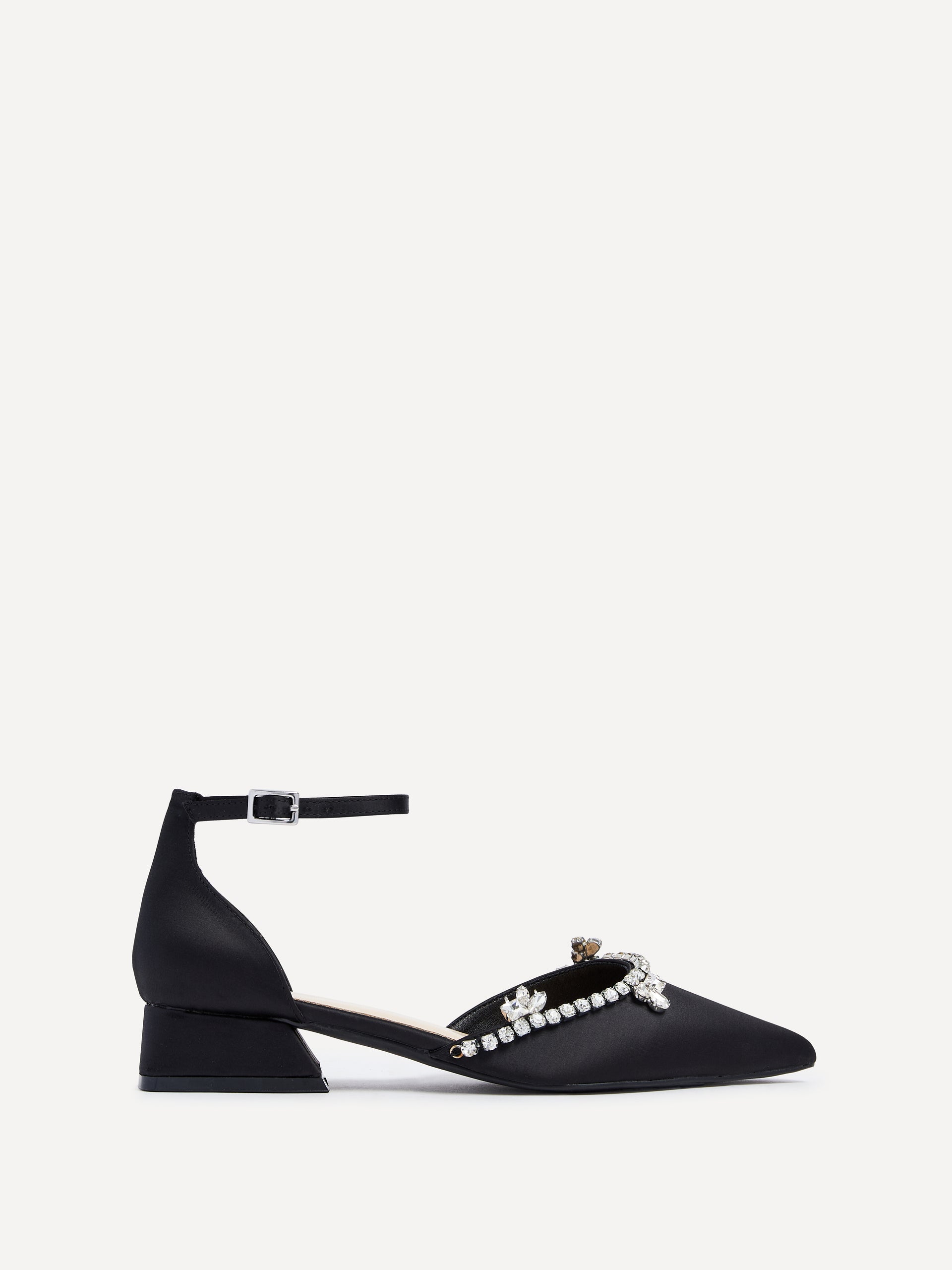 Lucia Satin Low Court Heel