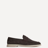 Luciano Mens Brown Suede Leather Penny Loafers