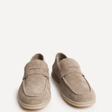 Luciano Mens Taupe Suede Leather Penny Loafers