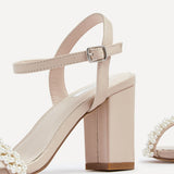 Lulu Nude Heels With Pearls