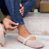 Luma Wide Fit Mocha Mesh Mary Jane Pumps