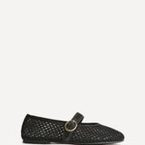 Luma Wide Fit Black Mesh Mary Jane Pumps
