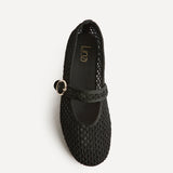 Luma Wide Fit Black Mesh Mary Jane Pumps