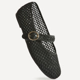 Luma Wide Fit Black Mesh Mary Jane Pumps
