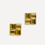 Lustre Gold Square Stud Earrings