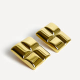 Lustre Gold Square Stud Earrings