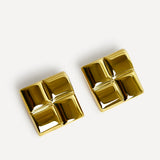 Lustre Gold Square Stud Earrings