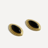 Lyla Black Oval Stud Earrings
