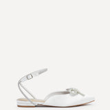 Lalita Bridal Ivory Satin Flat Mules