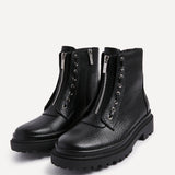 Launch Black Zip-Up Military Boots