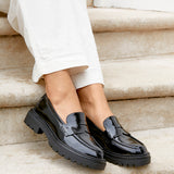 Lesson Black Patent Chunky Loafers