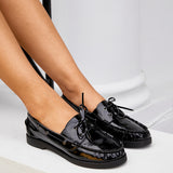 Frame Black High Shine Boat Shoes