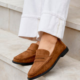 Precise Tan Faux Suede Loafers