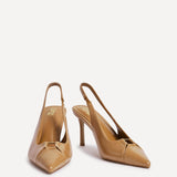 Lowrie Camel Faux Leather Court Heels