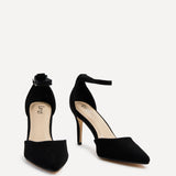 Maci Black Faux Suede Court Heels