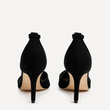 Maci Black Faux Suede Court Heels