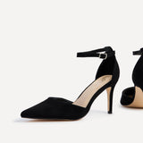 Maci Black Faux Suede Court Heels