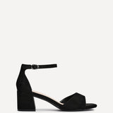 Maddie Black Faux Suede Block Heels