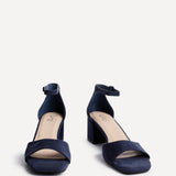 Maddie Navy Faux Suede Block Heels
