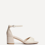 Maddie Nude Faux Leather Block Heels